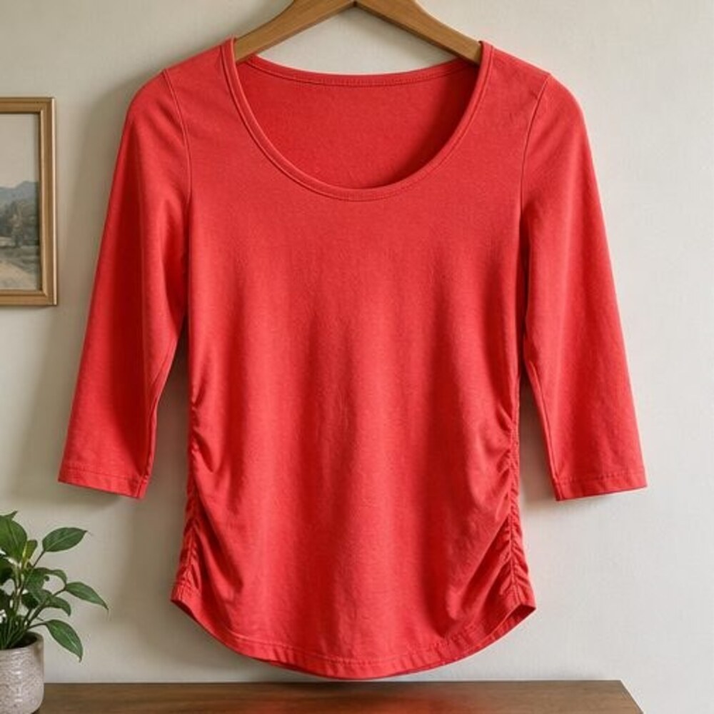 Cream V Neck Top